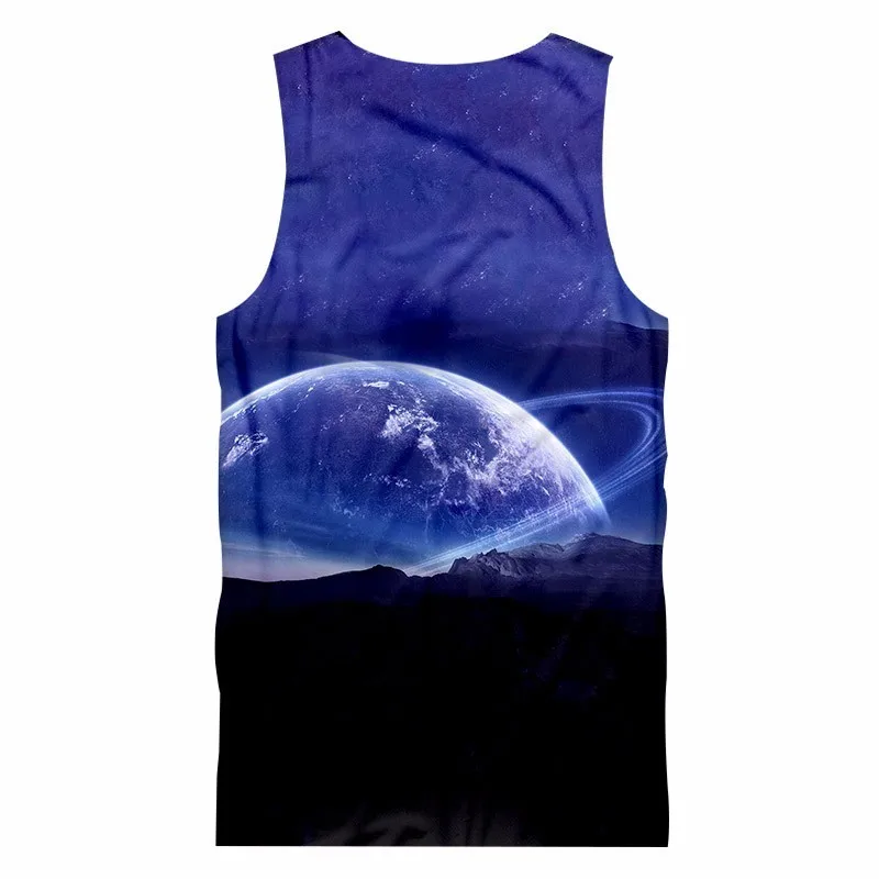 OGKB хип хоп топы Мужские 2018 лето 3D Принт Галактика космический жилет майки унисекс