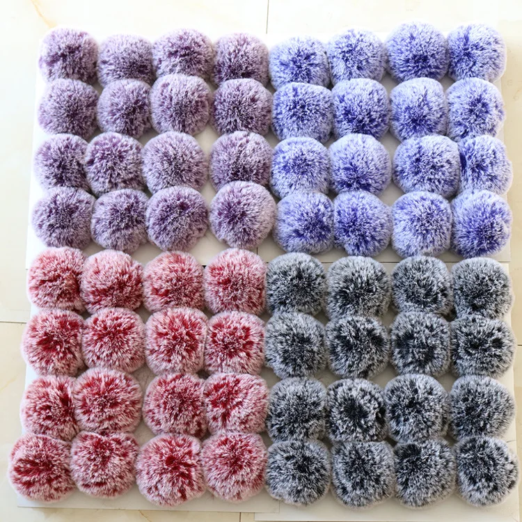 

8cm Faux Fur Fluffy Pom Pom Ball for Knitting Hats and garment Accessories