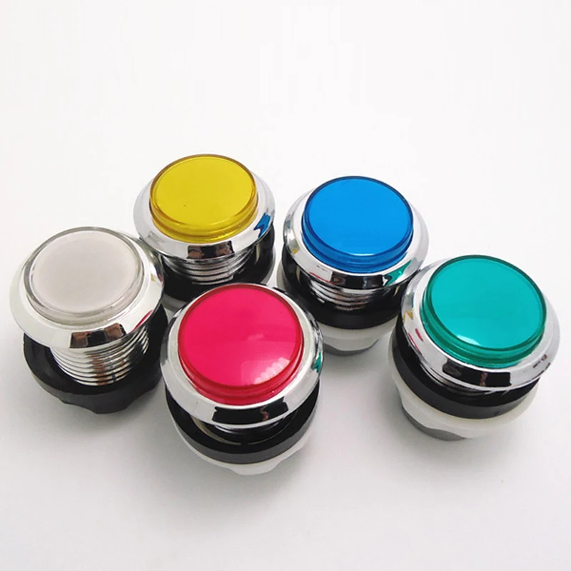 Аркадная игра DC 12V lluminated светодиодный хромированный кнопочный с