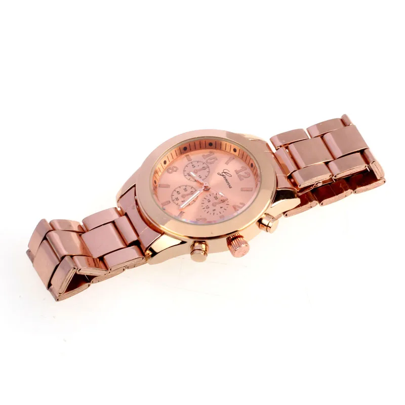 Прочные модные женские часы кварцевые наручные из нержавеющей стали для девушек