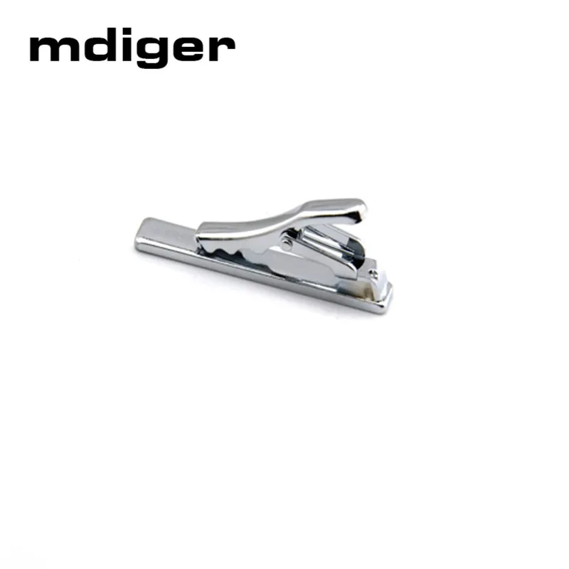 Мужской тощий зажим Mdiger короткий серебристый металлический для галстука