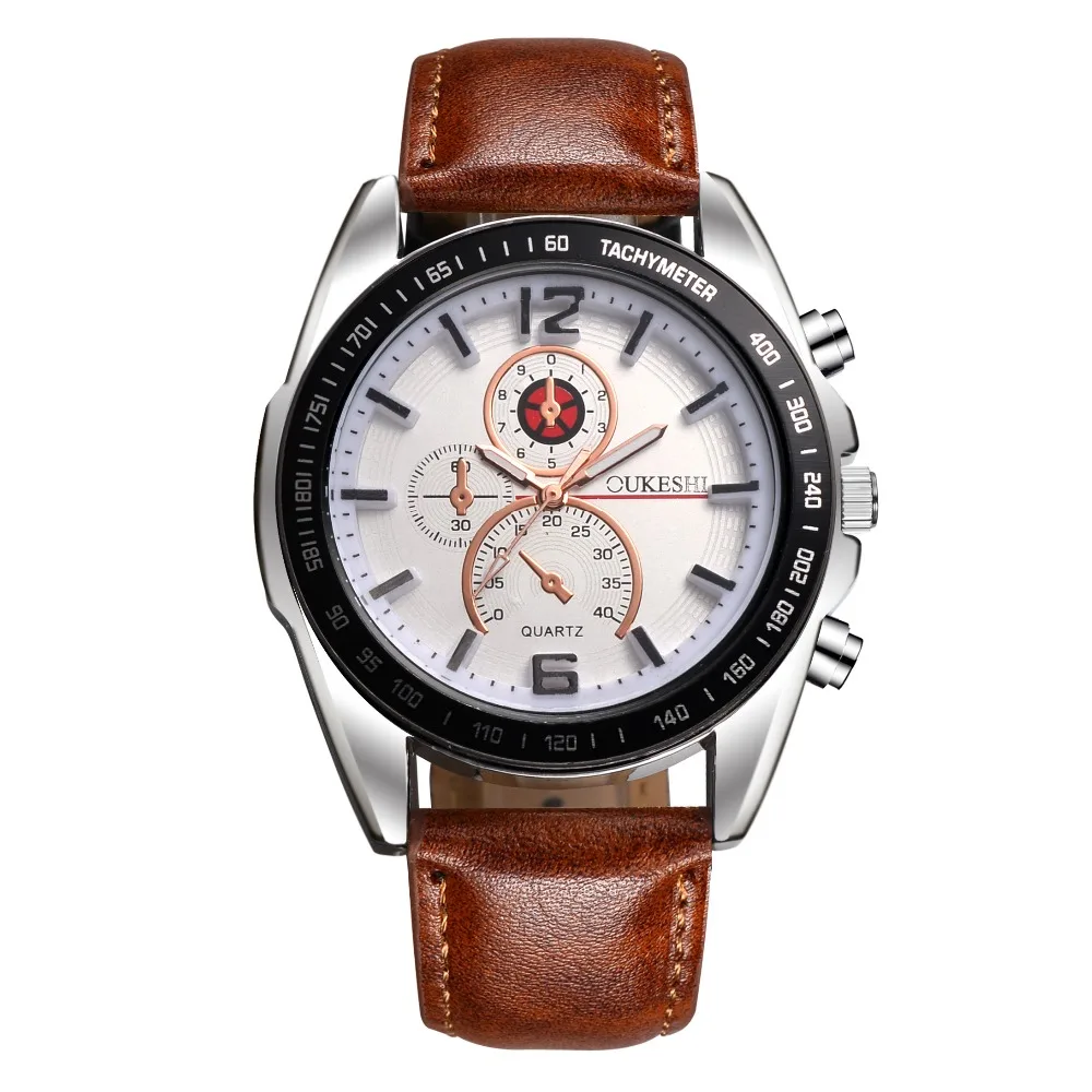 Часы наручные OUKESHI Мужские кварцевые брендовые водонепроницаемые Модные
