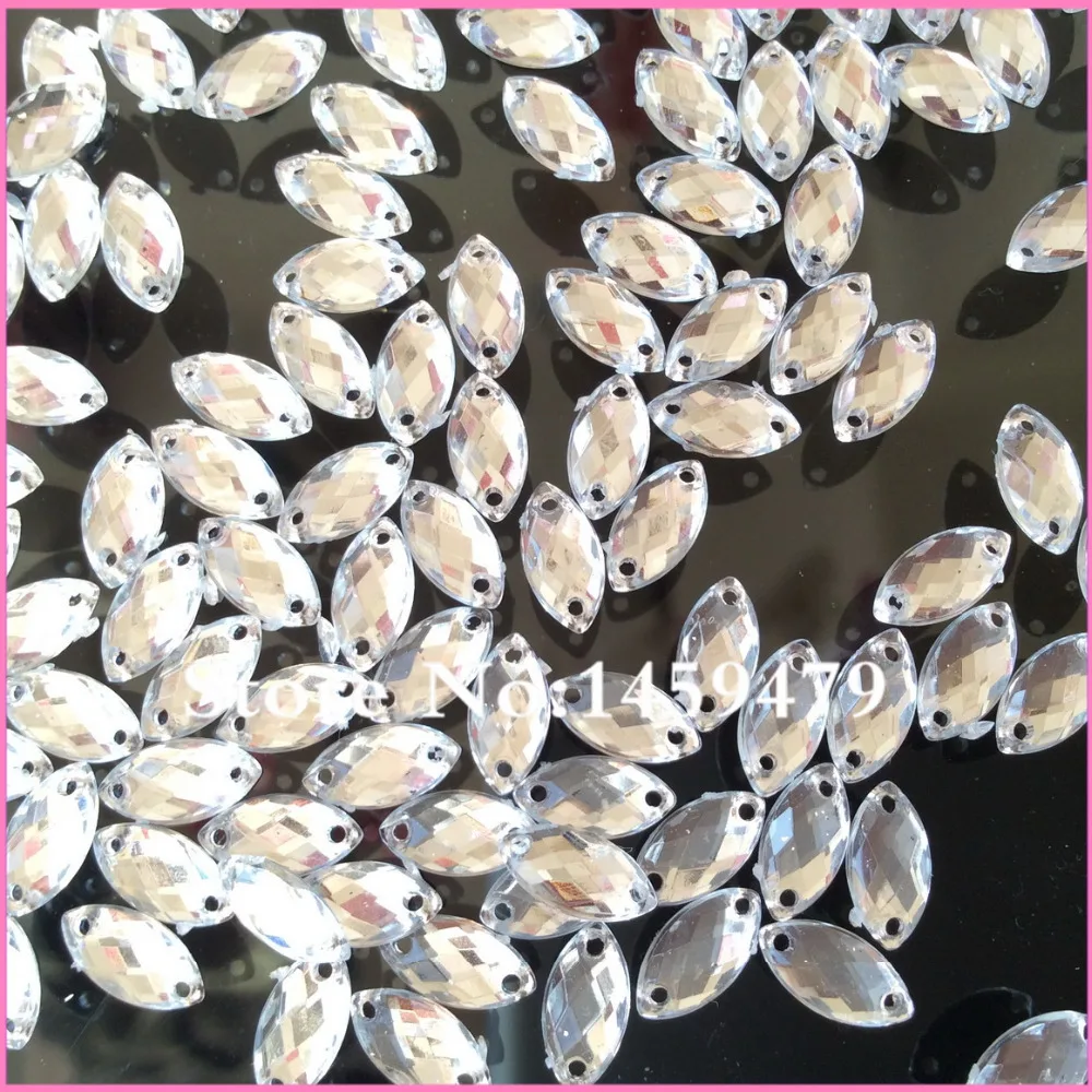 Free Ship! Delicate small White Color 800pcs 5x10mm FlatBack Horizontal Plane Acryl Rhinestones Accessories Sewing Marquise L3 | Дом и сад
