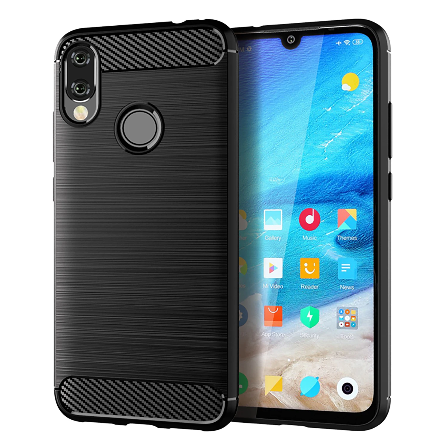 Ультратонкий чехол для xiaomi redmi note 5 6 7 pro 4 4X силиконовый из углеродного волокна S2 6A