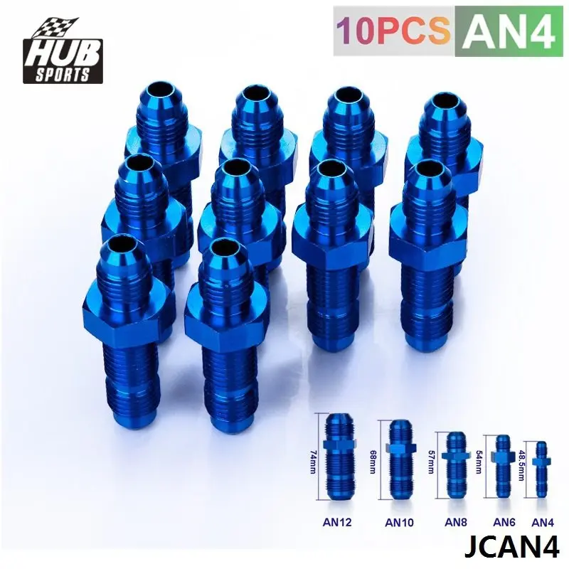 4AN AN4 MALE THREAD STRAIGHT BULKHEAD FLARE BLUE ALUMINUM ANODIZED FITTING HU-JCAN4 | Автомобили и мотоциклы