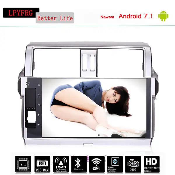 10 2 &quotandroid Автомобильный GPS dvd плеер СБ Navi для Toyota new Prado 150 2014 2017 с 4G + 64G