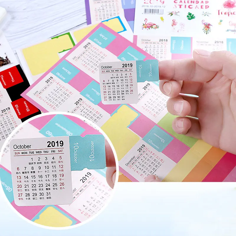 2019 новогодние календарные наклейки декоративные Сделай Сам для дневника