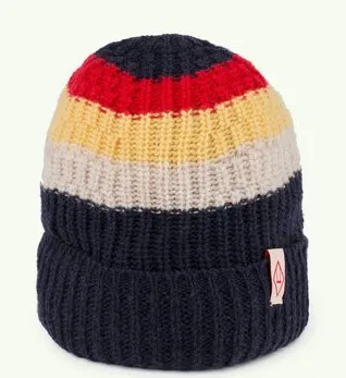 Детская шапка 2021 зимняя вязаная для мальчиков и девочек Модная теплая в полоску