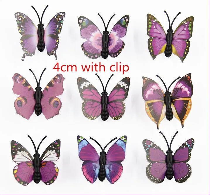 4cm with clip 5 разных цветов, пасхальное украшение, женские, девичьи шпильки, 3D, двойная бабочка для девушек, заколка для волос, эксклюзивные аксессуары для волос для девочек - Цвет: 4cm with clip