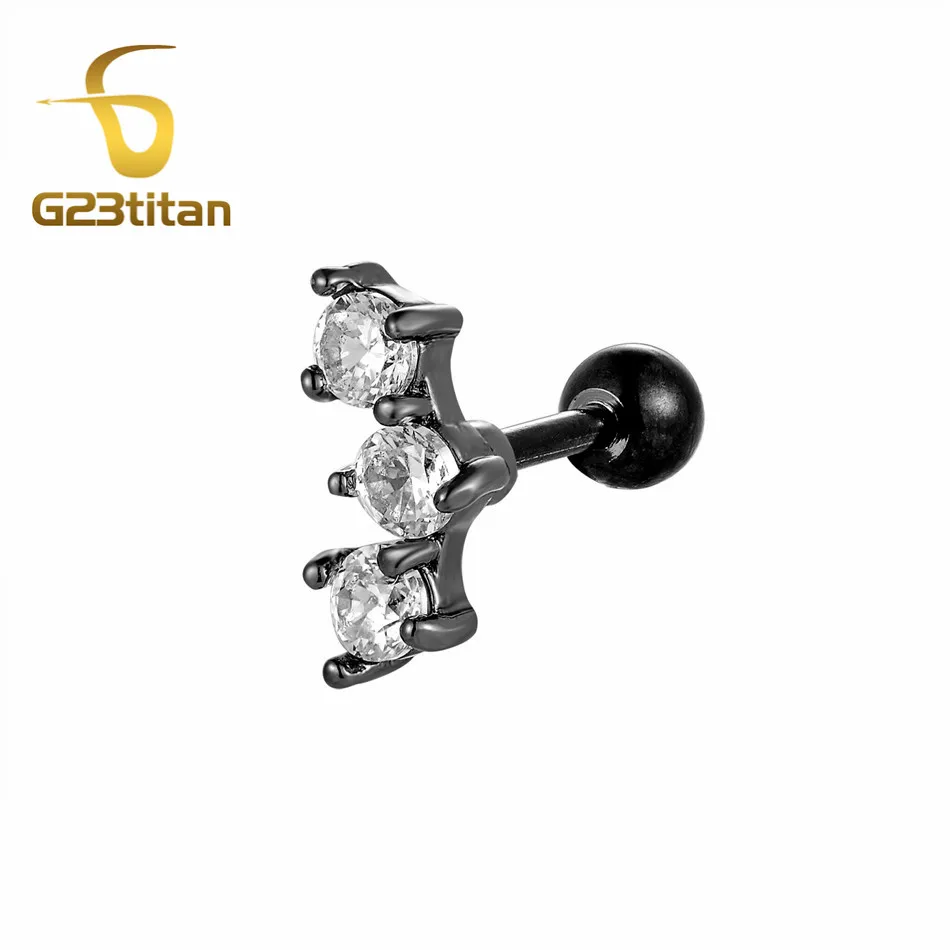 ear cartilage G23titan Кристалл пирсинг хряща уха серьги 16 г Титан Спиральные серьги кольца шпильки ювелирные изделия для тела oorbellen voor vrouwen - Окраска металла: ear cartilage