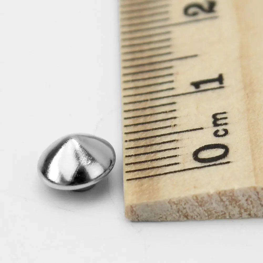 100 шт./лот Шипы серебристого цвета в стиле панк-рок с шипами для кожаных изделий