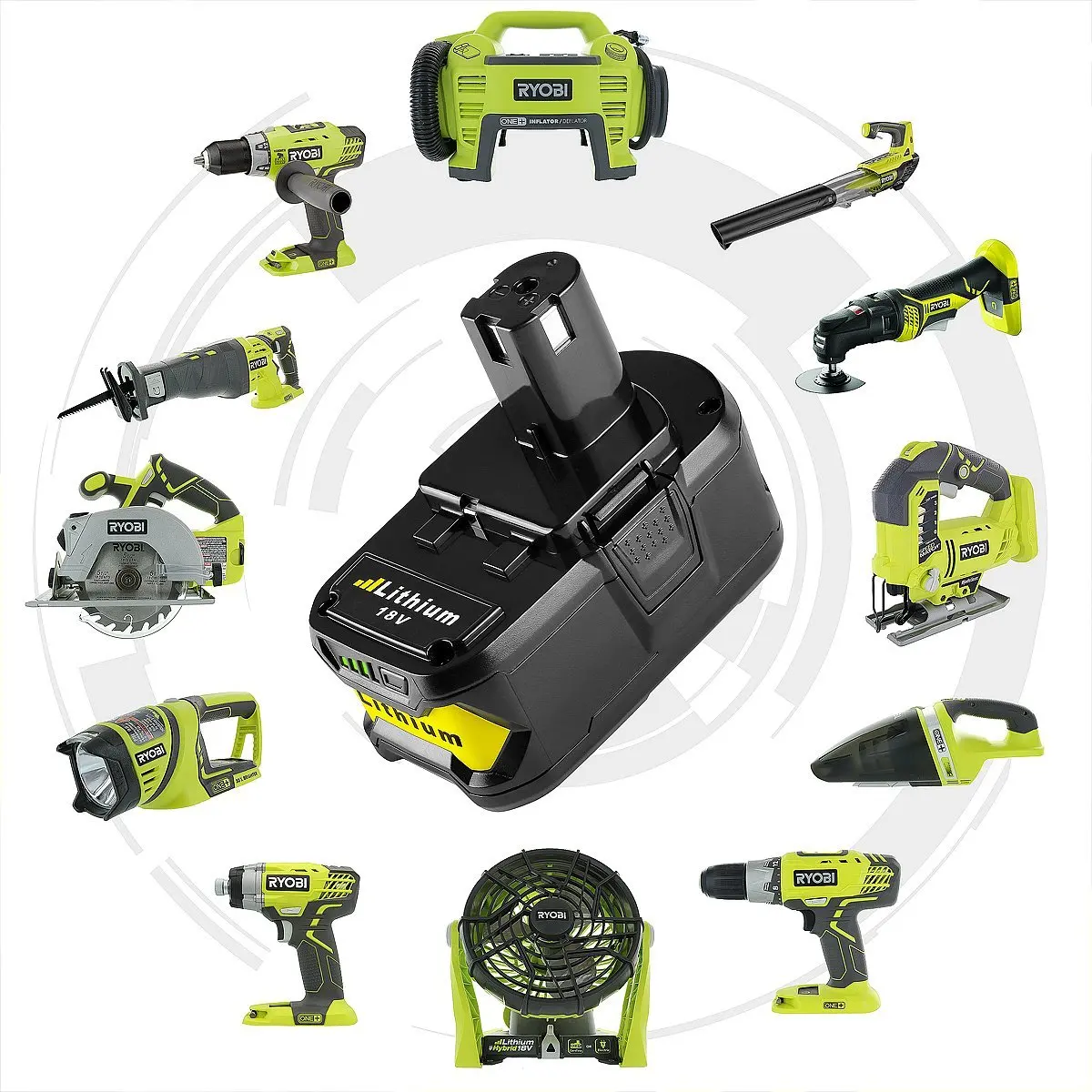 Новый P117 Зарядное устройство для Ryobi 9 6 V-18 V + 1 шт. 18 5000 мА/ч литий Батарея Замена P108