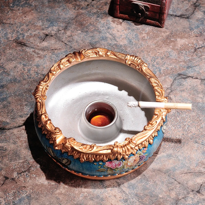 

luxury ashtray personality retro living room decoration Home Furnishing large windproof ashtray cigarette extinguisher