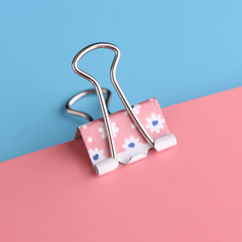 10 шт./лот мини полезные красочные печатные металлические скрепки Binder зажимы стол мешок уплотнения зажим школы и офиса хранения