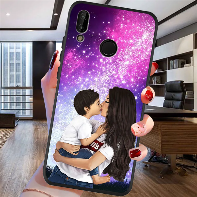 Модный чехол для девочек телефона с надписью Super Mom baby Huawei P8 P10 P20 P30 Mate 10 20 Honor 8 8X 8C 9
