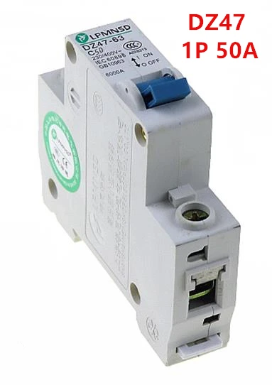 1P DZ47 50A 230/400V ~ Z мини автоматический выключатель MCB воздушный типа C45 C antiflame Rohs|circuit
