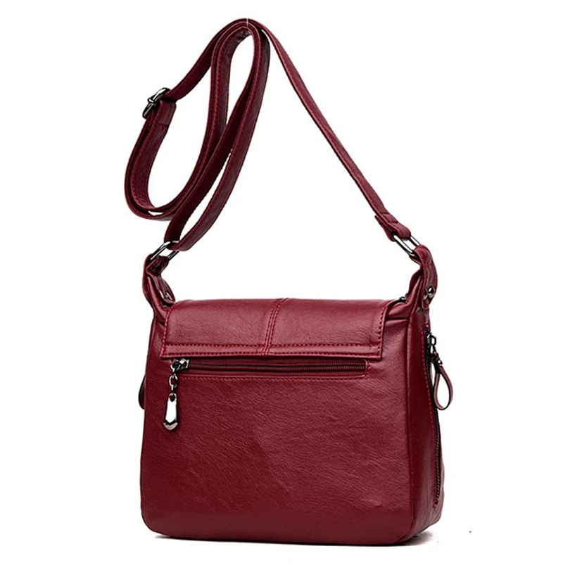 

Fashion Women Leather High Quality Simple Handbag Red Small Shoulder Bags Sac A Main Femme Luxury Designer Ladies Messenger Bags