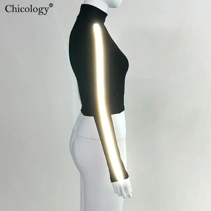 Женская футболка в полоску Chicology со светоотражающей пряжкой летняя 2019|Футболки| |