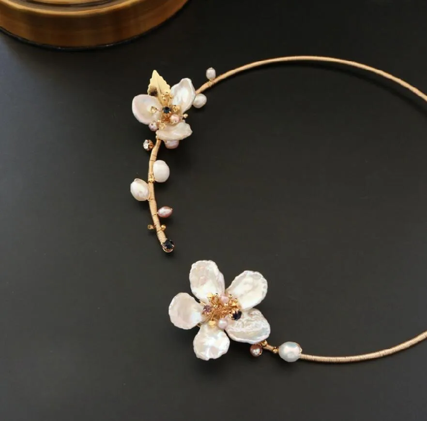 CSxjd модное Очаровательное ожерелье с натуральным жемчугом в стиле барокко ручной