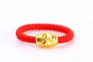 Authentic 999 Solid 24K Yellow Gold Ring/ Bless Knitted Loose bead Ring Authentic 999 Solid 24K Yellow Gold Ring/ Bless Knitted Loose bead Ring