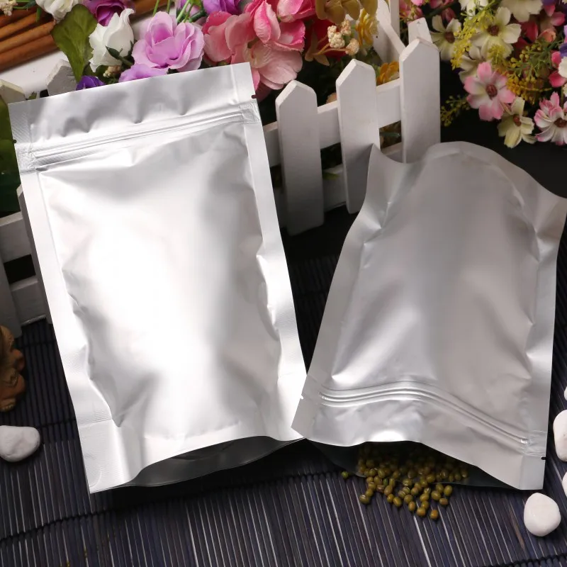 

3.9''x5.9'' (10x15cm) Mylar Stand Up Pure Aluminum Foil Pack Bag for Event Food Coffee Storage Resealable Ziplock Packaging Bag
