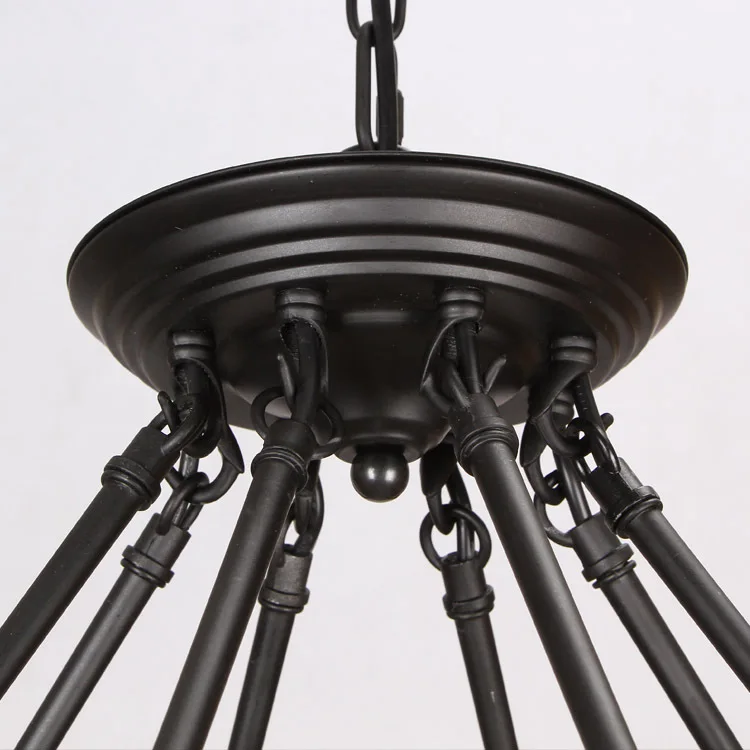 Лофт люстры Кухня Бар Ресторан Салон кованого железа люстра черный Цвет