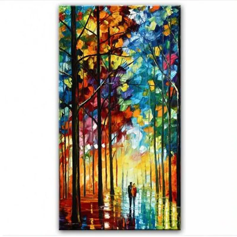 Hand Painted Scenery Oil Painting on Canvas Acrylic Streetscape Paintings Palette Knife Street Scene Art Wall Picture Home Decor | Дом и сад