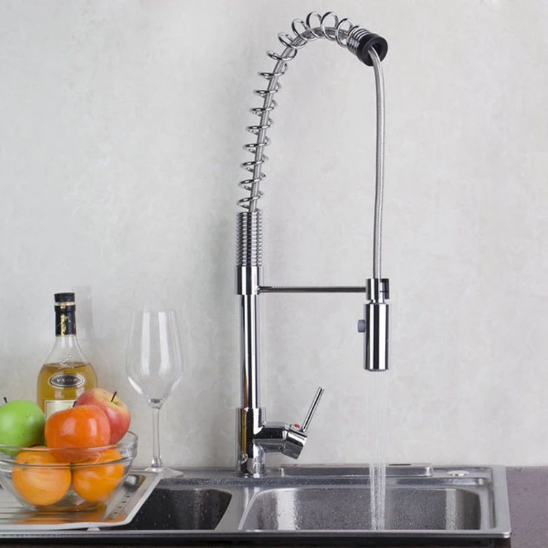 Хромированный полированный смеситель для раковины с нажимной кнопкой |