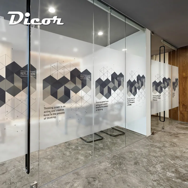 DICOR витражная статическая цепляющаяся бизнес пленка для окна матовая