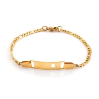 doreenbeads fashion bracelet 304 stainless steel bracelets silver color gold rectangle cross classic charms 19cm long 1 piece