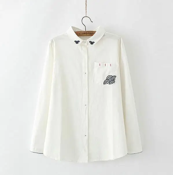 Белая женская рубашка с длинным рукавом 100% хлопок универсальная 2017|shirt discounts|shirt