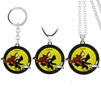 new fashion the adventures of tintin metal keychains pendant necklace bag key chain keyring car keychain game jewelry for men
