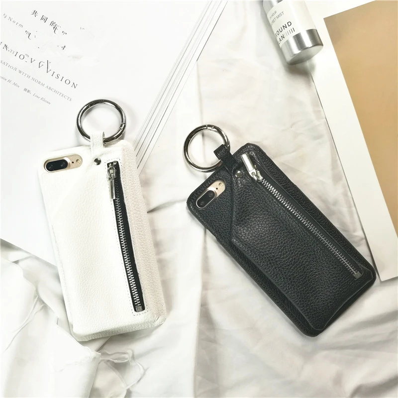 Bonvan чехол для iphone 8 X Case кожаный Luxury молния сумки кошелек смартфон бампер чехол на айфон X 7 6S 6 8 plus плюс сумка кольцо трудно PC задняя крышка случай защиты чехлы на телефон