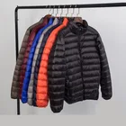 Светильник кое молодежное тонкое пальто, пуховики, новая брендовая осенне-зимняя легкая куртка, Мужская модная короткая ультратонкая куртка с капюшоном