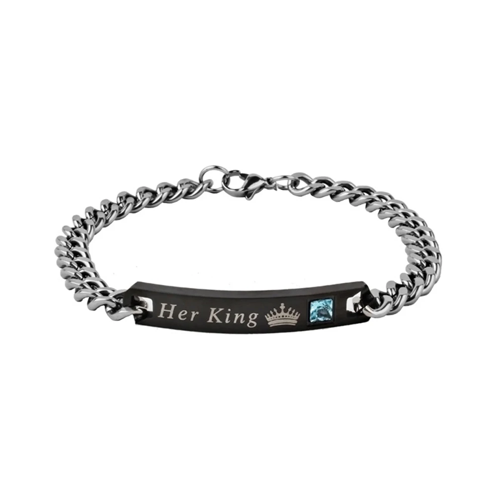 PIXNOR его королева ее король браслет из нержавеющей стали Регулируемый Запястье