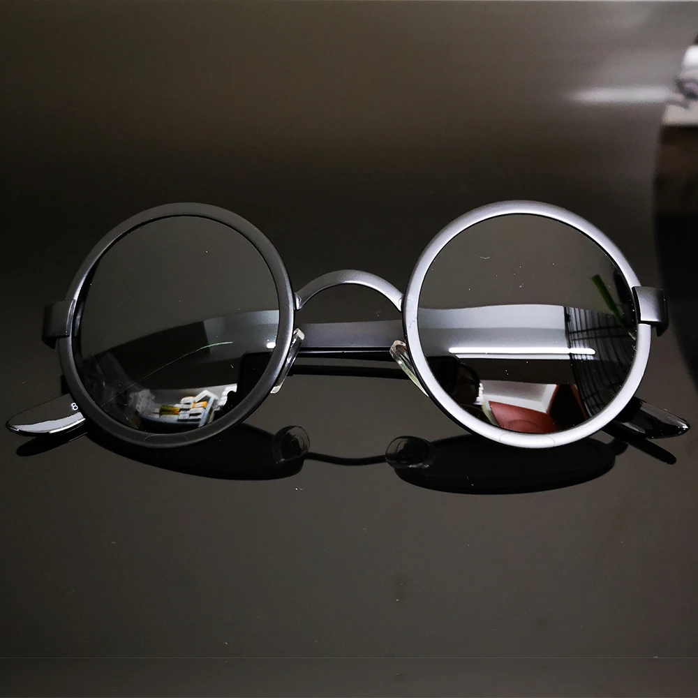 Мужские солнцезащитные очки с поляризационными стеклами круглые широкими