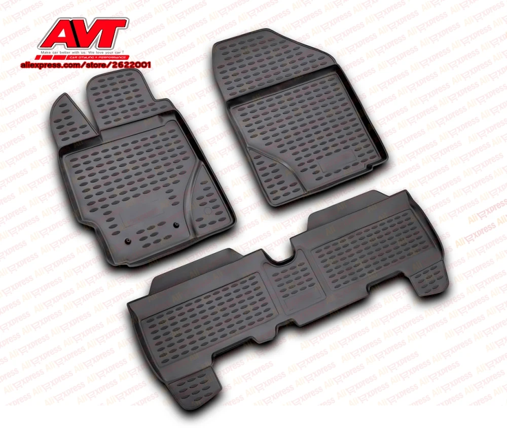Коврики для Toyota Yaris 2006-2010 3 шт. резиновые коврики Нескользящие аксессуары салона