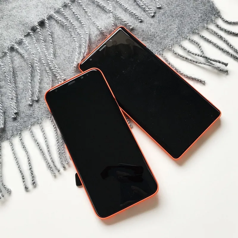 Чехол для Samsung Galaxy S10 S9 Plus S10plus S8 S8Plus Note 8 9 оранжевый однотонный модный жесткий