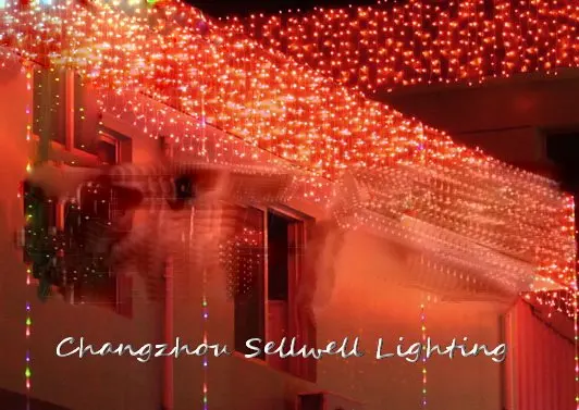 GOOD!Holiday light yard decoration 1*6m red curtain lamp H149