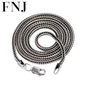 Мужское ювелирное изделие из стерлингового серебра 925 пробы, 100% чистое серебро, ожерелье для женщин, цепочка с лисичкой, тайское серебро, ожерелье с лисой, N14