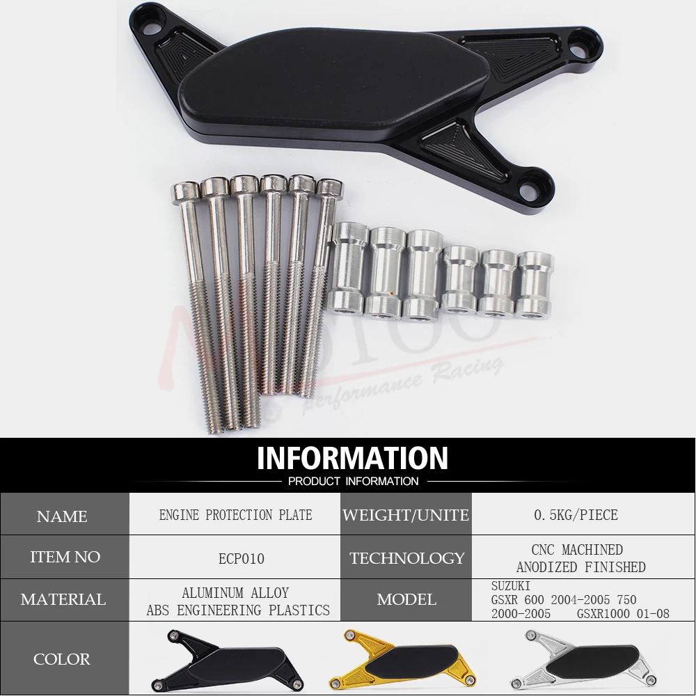 Motoo - Motorcycle Engine Saver Stator Case Guard Cover Slider Protector for Suzuki GSXR600 2004-2005 GSXR750 2000-2005 GSXR1000 |