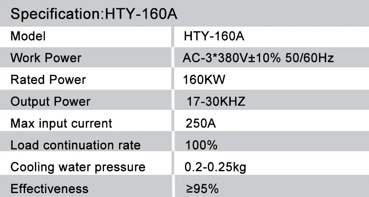 HTY-160KW Электромагнитный генератор индукционного нагрева, IGBT индукционный нагреватель