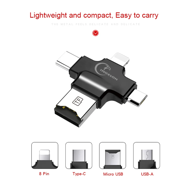 Ingelon кард-ридер USB 2 0 SD/Micro SD TF OTG Смарт- карта памяти адаптер для ноутбука Тип C