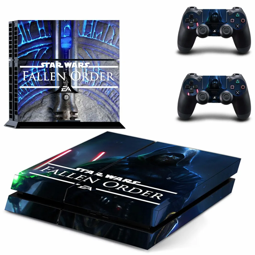 Наклейка для PS4 Стикеры наклейка для Игровые приставки 4 консоли и 2 контроллера Скины PS4 Стикеры винил-Звездные войны джедая Fallen заказ