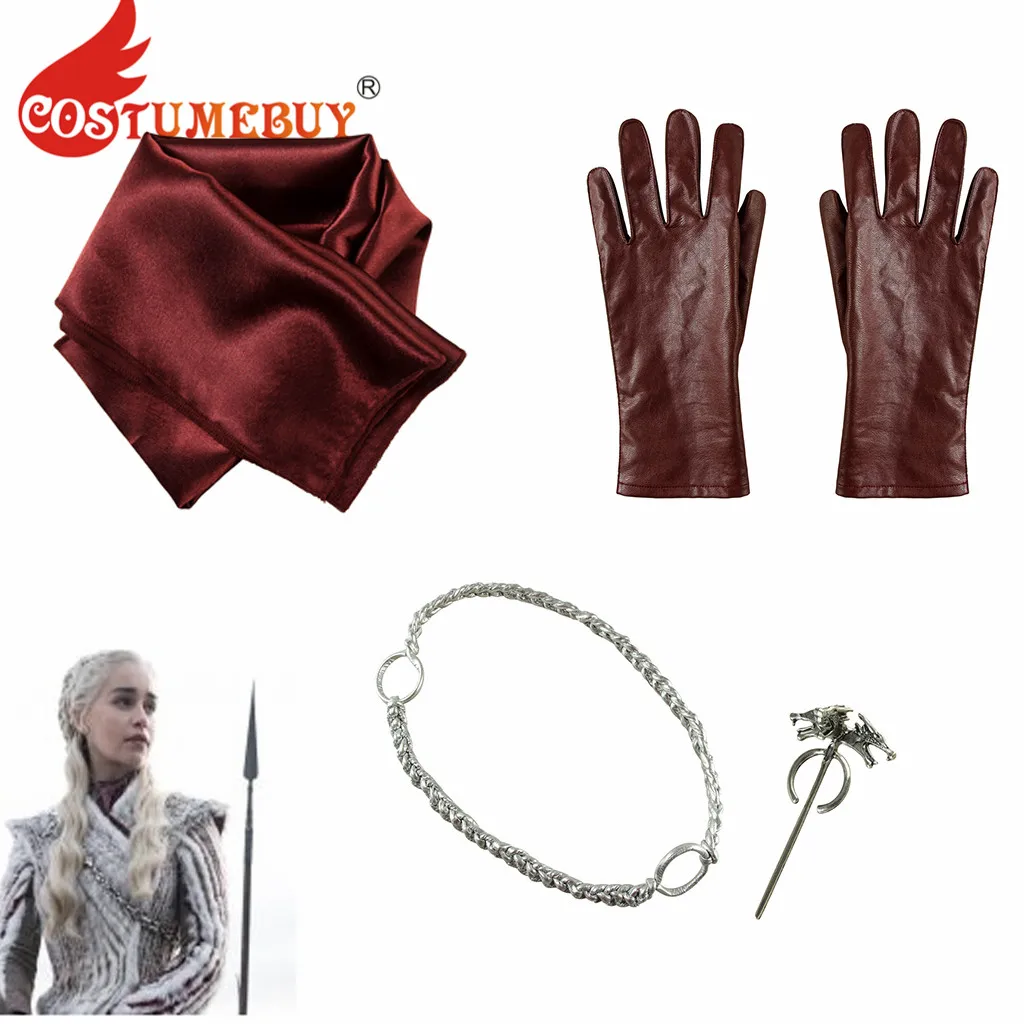 CostumeBuy Игра престолов Сезон 8 Дейенерис Таргариен косплей перчатки брошь мать драконов аксессуары для косплея L920