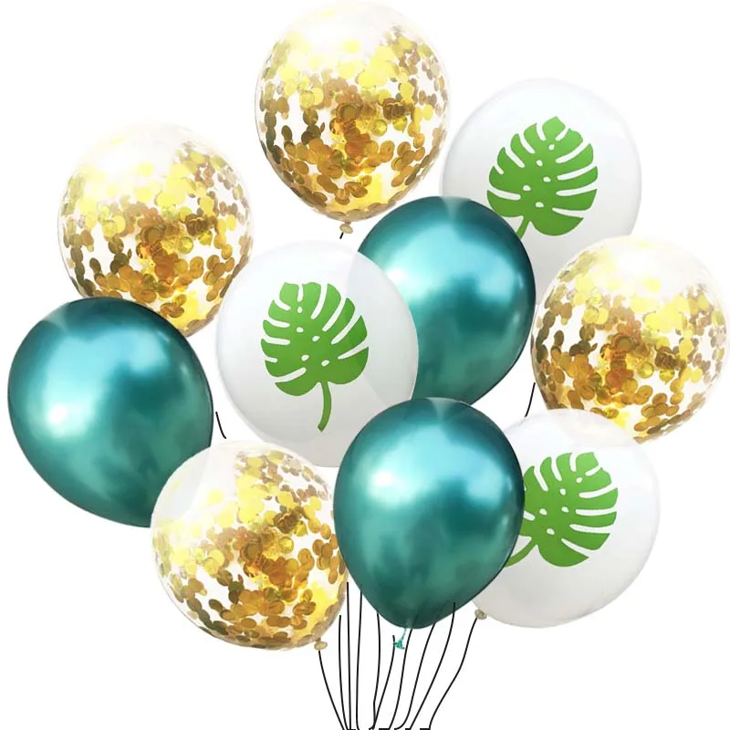 Воздушные шары с листьями воздушные зеленые вечерние в джунглях летние