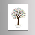 Сделай сам, свадебное дерево, идентификация по отпечатку пальца, гостевая книга, подарок на день рождения, печатная картина, подарки на вечеринку, индивидуальная холщовая картина без рамы