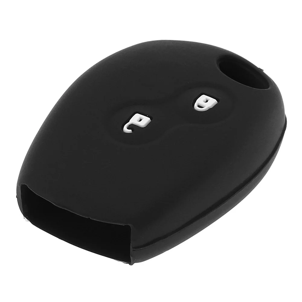 Черный 2 кнопки силиконовый чехол для ключей с прямой пластиной автомобильный