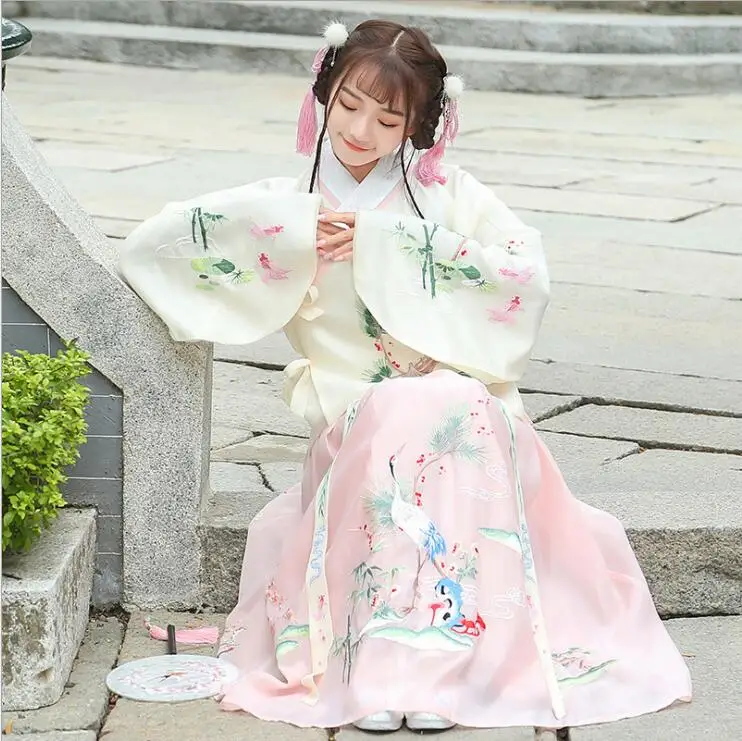 

Asian China Japan Korea Thailand Vietnam Sweet Girl Unique blouse + skirt Hanfu suits Kimono Oriental Lady Traditional Clothing