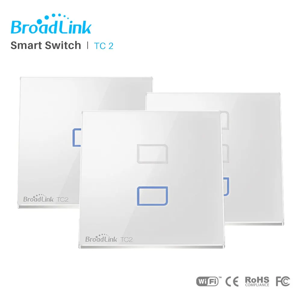 

Broadlink TC3 UK / US / 1/2 / 3Gang 433 МГц Подключение Настенная Сенсорная панель Переключатель света Пульт дистанционного управления Стандарт США для сис...